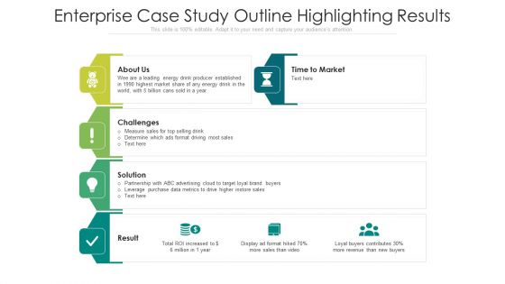 Enterprise Case Study Outline Highlighting Results Ppt Inspiration Microsoft PDF