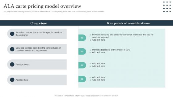 Enterprise Consumer Technology Management Ala Carte Pricing Model Overview Designs PDF