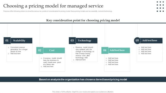 Enterprise Consumer Technology Management Choosing A Pricing Model For Managed Service Portrait PDF