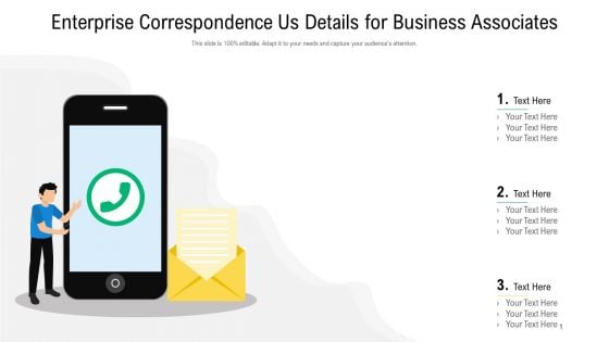 Enterprise Correspondence Us Details For Business Associates Mockup PDF