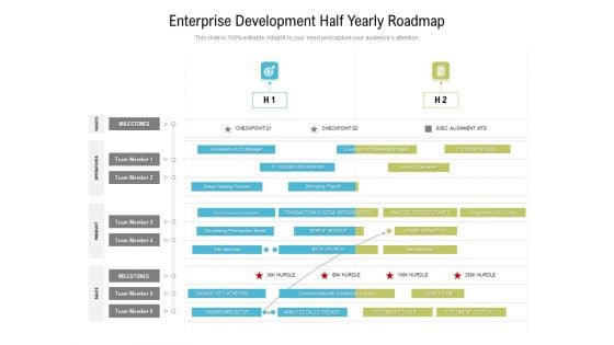 Enterprise Development Half Yearly Roadmap Mockup