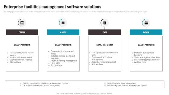 Enterprise Facilities Management Software Solutions Demonstration PDF