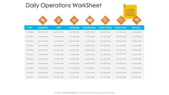 Enterprise Governance Daily Operations Worksheet Brochure PDF