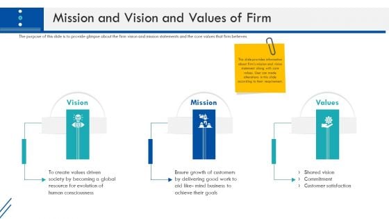 Enterprise Handbook Mission And Vision And Values Of Firm Ppt Ideas Guidelines PDF