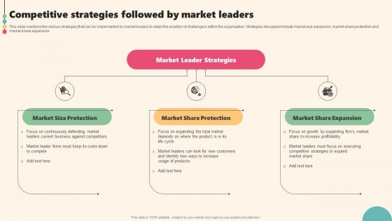 Enterprise Leaders Technique To Achieve Market Control Competitive Strategies Followed By Market Leaders Themes PDF