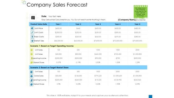 Enterprise Management Company Sales Forecast Elements PDF