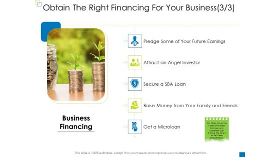 Enterprise Management Obtain The Right Financing For Your Business Get Icons PDF
