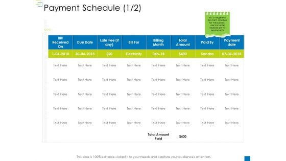 Enterprise Management Payment Schedule Portrait PDF