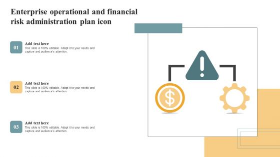 Enterprise Operational And Financial Risk Administration Plan Icon Portrait PDF
