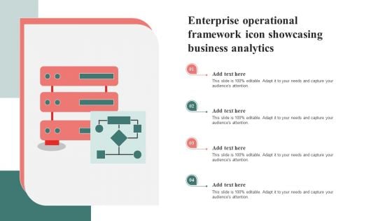 Enterprise Operational Framework Icon Showcasing Business Analytics Template PDF