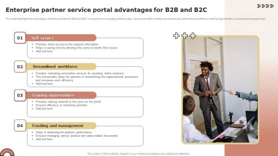 Enterprise Partner Service Portal Advantages For B2B And B2C Demonstration PDF