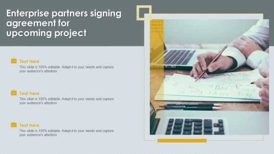 Enterprise Partners Signing Agreement For Upcoming Project Clipart PDF