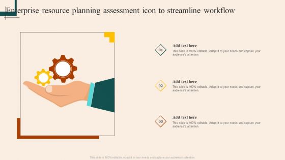 Enterprise Resource Planning Assessment Icon To Streamline Workflow Brochure PDF