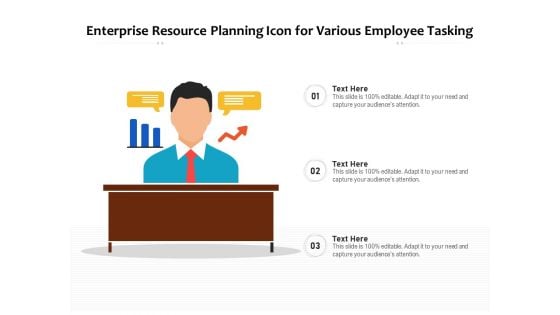 Enterprise Resource Planning Icon For Various Employee Tasking Ppt PowerPoint Presentation File Deck PDF