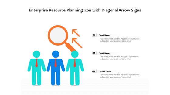 Enterprise Resource Planning Icon With Diagonal Arrow Signs Ppt PowerPoint Presentation File Clipart PDF