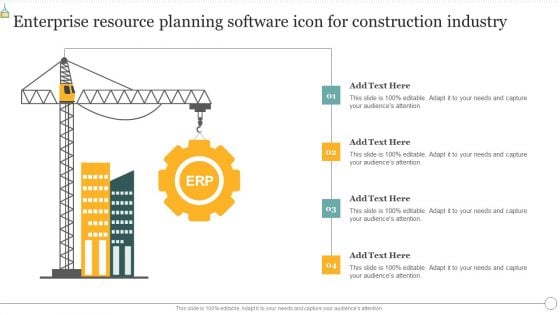 Enterprise Resource Planning Software Icon For Construction Industry Download PDF