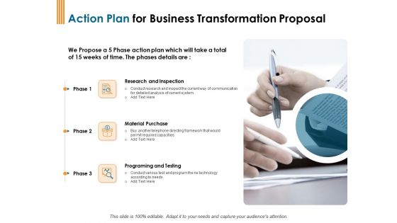 Enterprise Revamping Action Plan For Business Transformation Proposal Ppt Professional Slide PDF