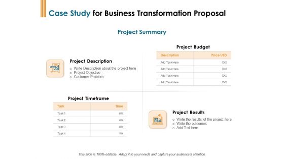 Enterprise Revamping Case Study For Business Transformation Proposal Ppt Layouts Infographic Template PDF