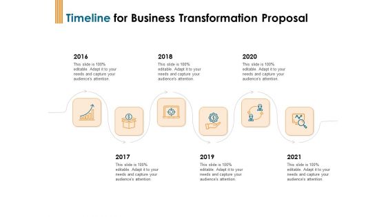 Enterprise Revamping Timeline For Business Transformation Proposal 2016 To 2021 Ppt Professional Good PDF