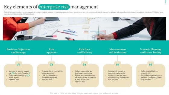 Enterprise Risk Management Key Elements Of Enterprise Risk Management Portrait PDF