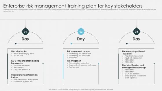 Enterprise Risk Management Training Plan For Key Stakeholders Infographics PDF Enterprise Risk Management Training Plan For Key Stakeholders Infographics PDF