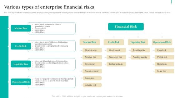 Enterprise Risk Management Various Types Of Enterprise Financial Risks Structure PDF