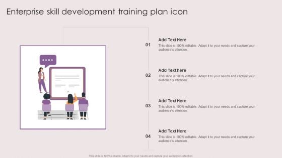 Enterprise Skill Development Training Plan Icon Ppt Professional Example File PDF