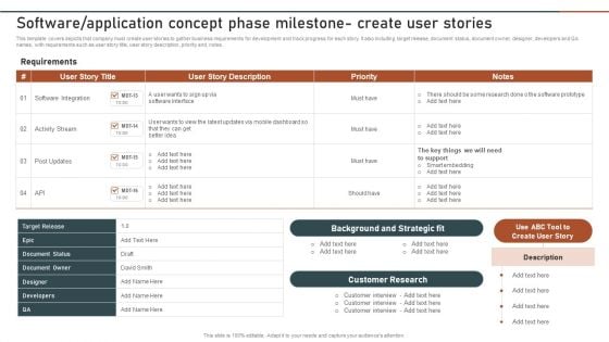 Enterprise Software Application Software Application Concept Phase Milestone Create Designs PDF