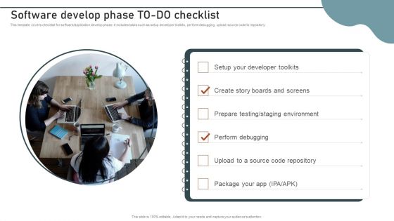 Enterprise Software Application Software Develop Phase To Do Checklist Graphics PDF