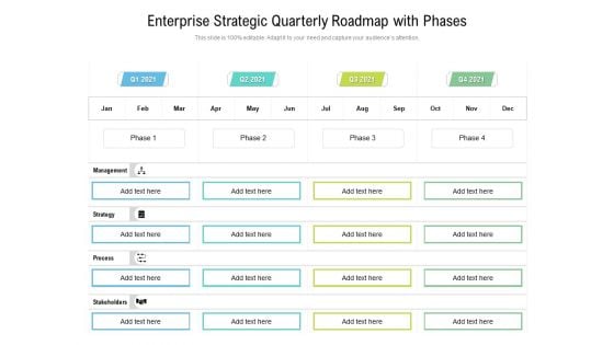 Enterprise Strategic Quarterly Roadmap With Phases Ideas