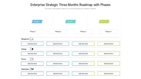 Enterprise Strategic Three Months Roadmap With Phases Infographics