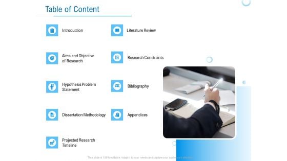 Enterprise Thesis Table Of Content Ppt Icon Themes PDF