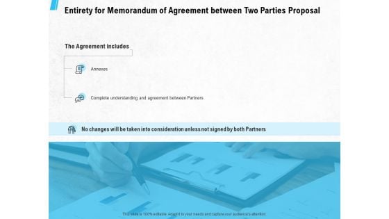 Entirety For Memorandum Of Agreement Between Two Parties Proposal Ppt PowerPoint Presentation Example