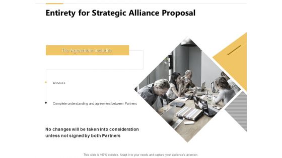 Entirety For Strategic Alliance Proposal Teamwork Ppt PowerPoint Presentation Show Graphics