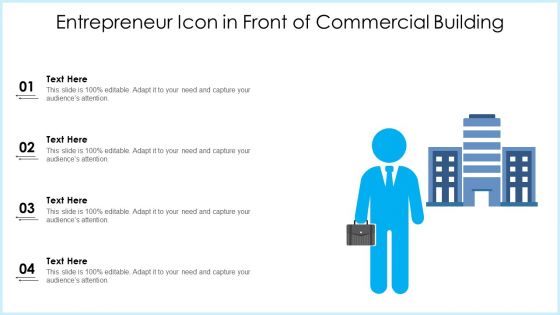 Entrepreneur Icon In Front Of Commercial Building Ppt PowerPoint Presentation File Example File PDF