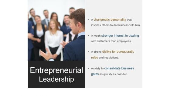 Entrepreneurial Leadership Ppt PowerPoint Presentation Inspiration