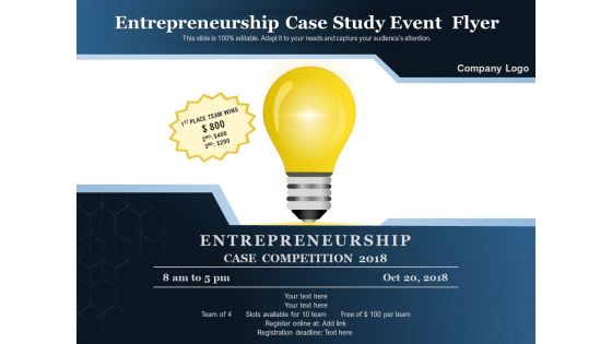 Entrepreneurship Case Study Event Flyer Ppt PowerPoint Presentation Gallery Tips PDF