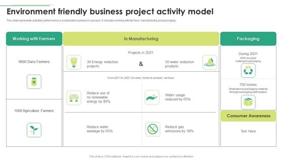 Environment Friendly Business Project Activity Model Infographics PDF