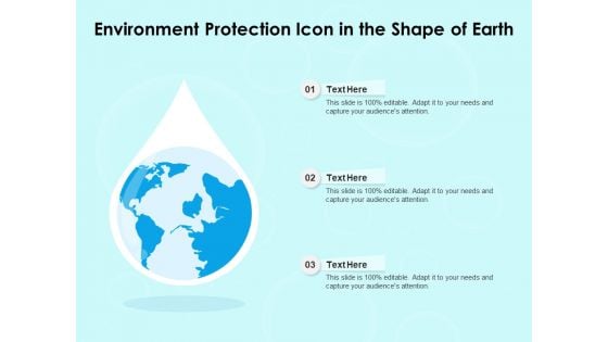 Environment Protection Icon In The Shape Of Earth Ppt PowerPoint Presentation Gallery Graphics PDF