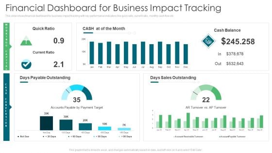 Environmental Assessment Financial Dashboard For Business Impact Tracking Ppt Layouts Guidelines PDF