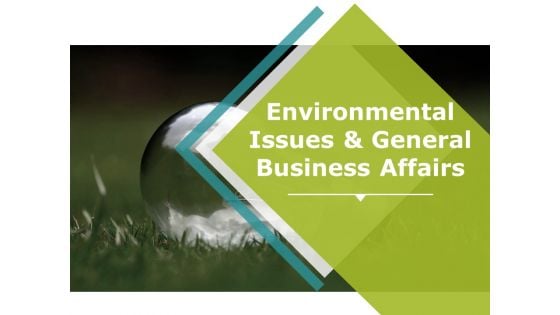 Environmental Issues And General Business Affairs Ppt PowerPoint Presentation Icon Background Images