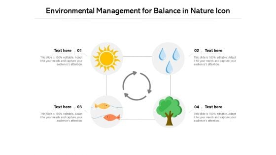 Environmental Management For Balance In Nature Icon Ppt PowerPoint Presentation File Layout PDF