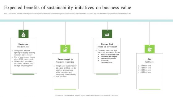 Environmental Marketing Expected Benefits Of Sustainability Initiatives On Business Value Microsoft PDF