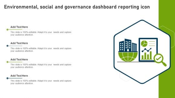 Environmental Social And Governance Dashboard Reporting Icon Portrait PDF