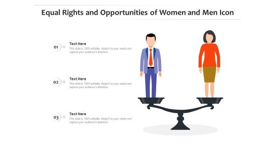 Equal Rights And Opportunities Of Women And Men Icon Ppt PowerPoint Presentation Icon Design Inspiration PDF