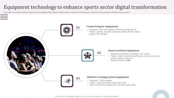 Equipment Technology To Enhance Sports Sector Digital Transformation Ppt PowerPoint Presentation Infographics Microsoft PDF