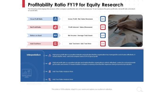 Equity Analysis Project Profitability Ratio FY19 For Equity Research Ppt PowerPoint Presentation Layouts Structure PDF