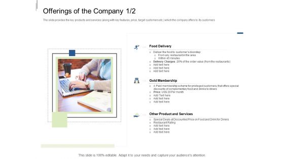 Equity Crowdfunding Pitch Deck Offerings Of The Company Delivery Ppt Summary Gridlines PDF