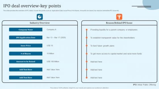 Equity Debt And Convertible Bond Investment Banking Pitch Book IPO Deal Overview Key Points Information PDF