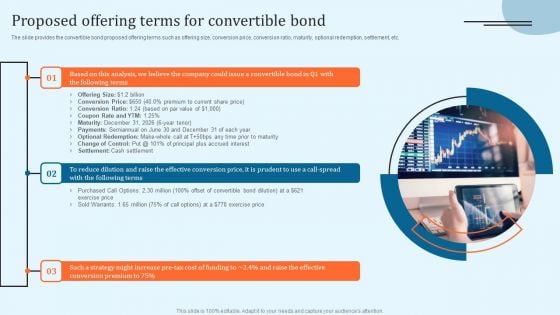 Equity Debt And Convertible Bond Investment Banking Pitch Book Proposed Offering Terms For Convertible Bond Introduction PDF